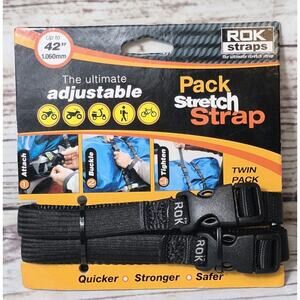 ROK STRAPS The Ultimate Adjustable Pack Stretch Strap 2 Pack Adjustable To 42"